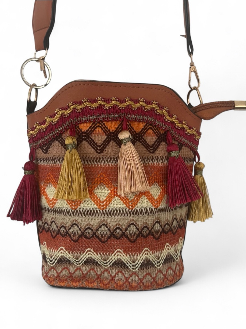 Boho Tassel Crossbody Bag in Multicolor